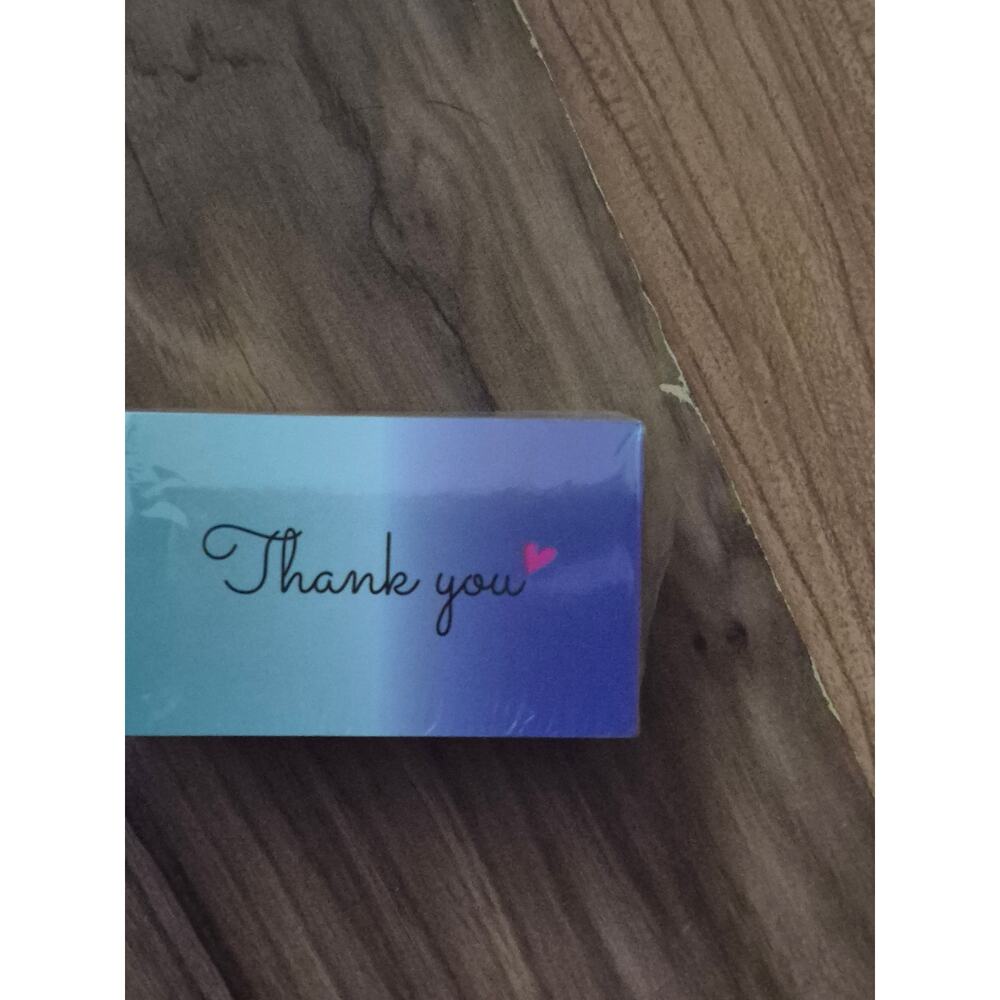 Thank you Cards Heart 2x3.5 inches Pack of 100 gradient blue purple s1 - Picture 6 of 6